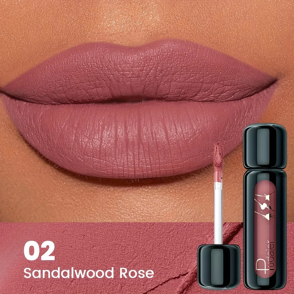 1pc Matte Velvet Lip Gloss, Highly Saturated Liquid Lip Mud, Non-Stick Long Lasting, All Skin Tones Compatible.