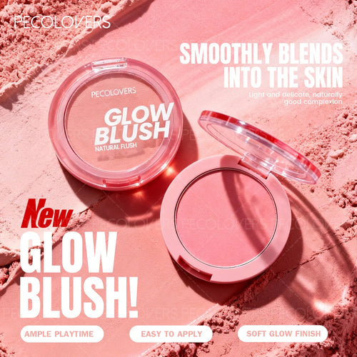 1 Pcs Vibrant Peach & Coral Blush - Buildable Cheek Color & Shadow, Enhances Complexion, Natural Finish Look, for All Beige Tone