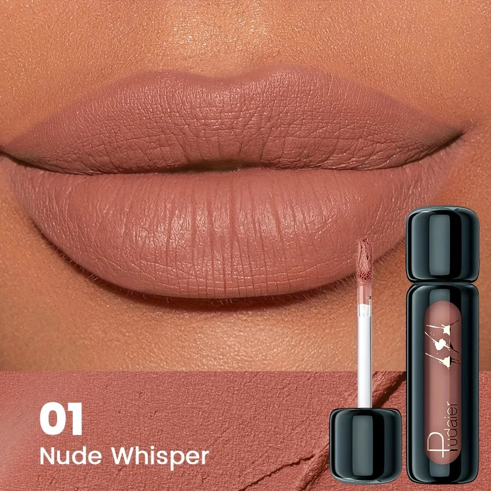 1pc Matte Velvet Lip Gloss, Highly Saturated Liquid Lip Mud, Non-Stick Long Lasting, All Skin Tones Compatible.