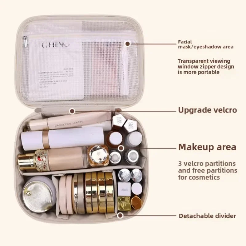 New women's makeup bag, portable storage bag, large capacity luxury makeup bag, makeup travel bag, basic makeup bag