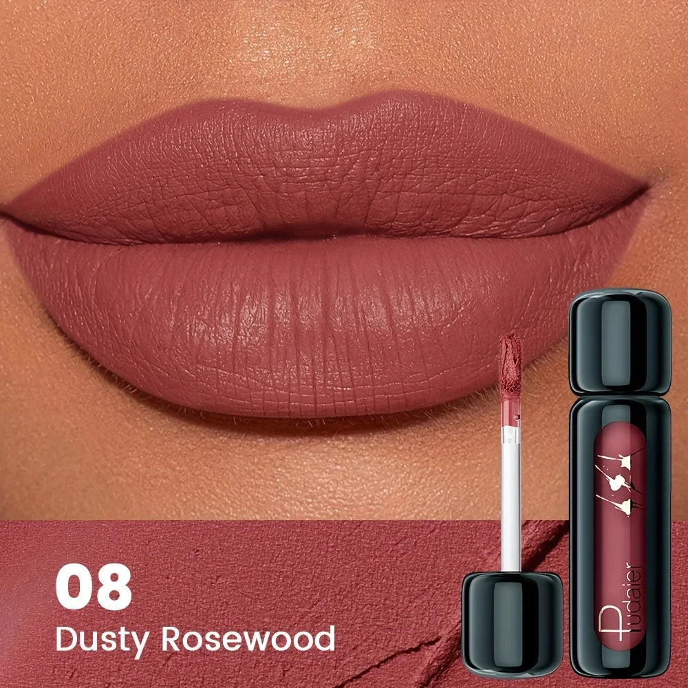 1pc Matte Velvet Lip Gloss, Highly Saturated Liquid Lip Mud, Non-Stick Long Lasting, All Skin Tones Compatible.