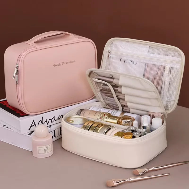 New women's makeup bag, portable storage bag, large capacity luxury makeup bag, makeup travel bag, basic makeup bag