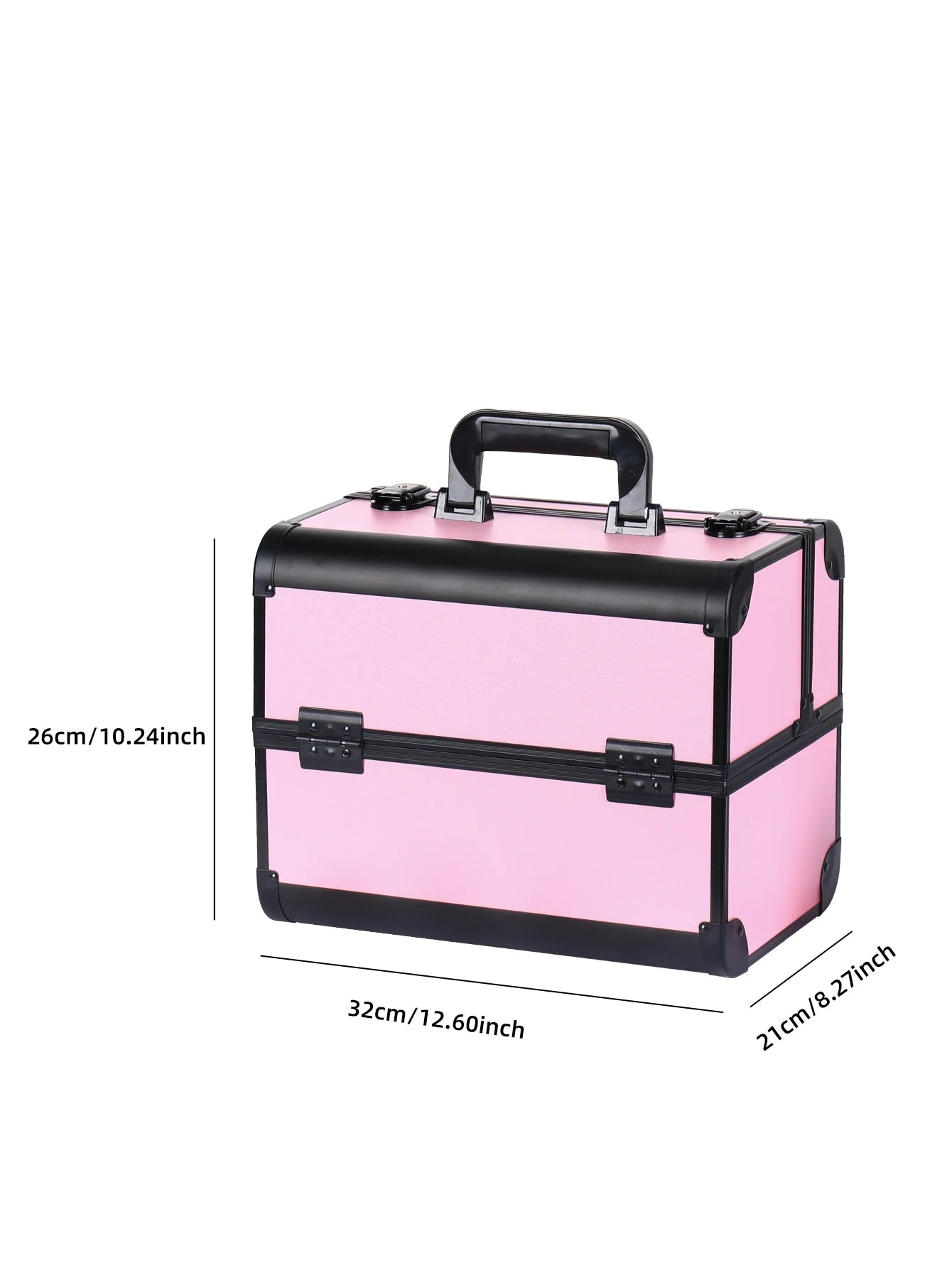 Makeup Train Box With Professional Adjustable 4 Trays Makeup Box Makeup Storage Box With Lock And Compartment
