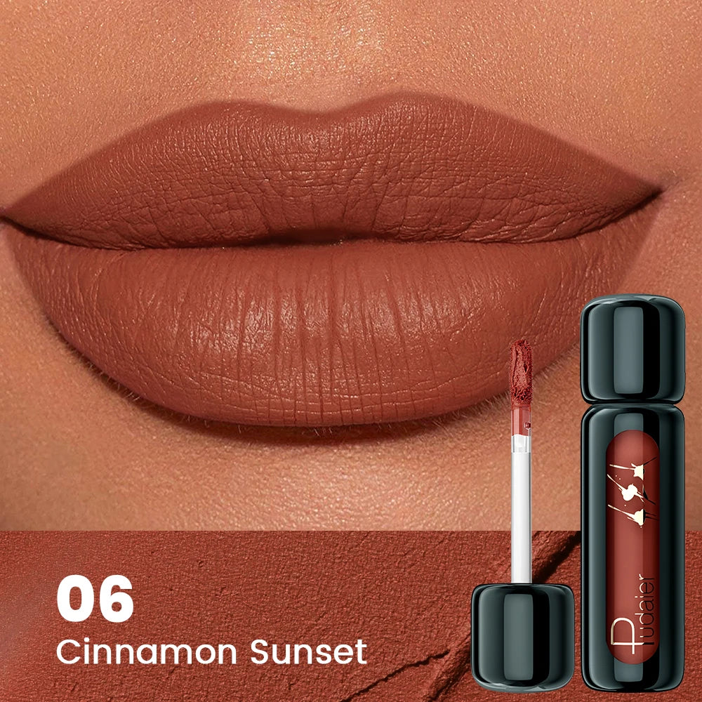 1pc Matte Velvet Lip Gloss, Highly Saturated Liquid Lip Mud, Non-Stick Long Lasting, All Skin Tones Compatible.