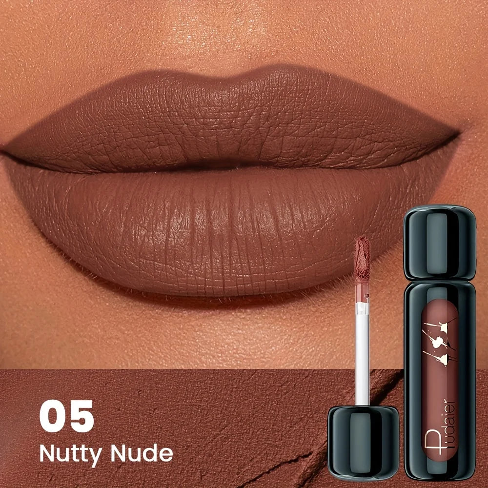 1pc Matte Velvet Lip Gloss, Highly Saturated Liquid Lip Mud, Non-Stick Long Lasting, All Skin Tones Compatible.